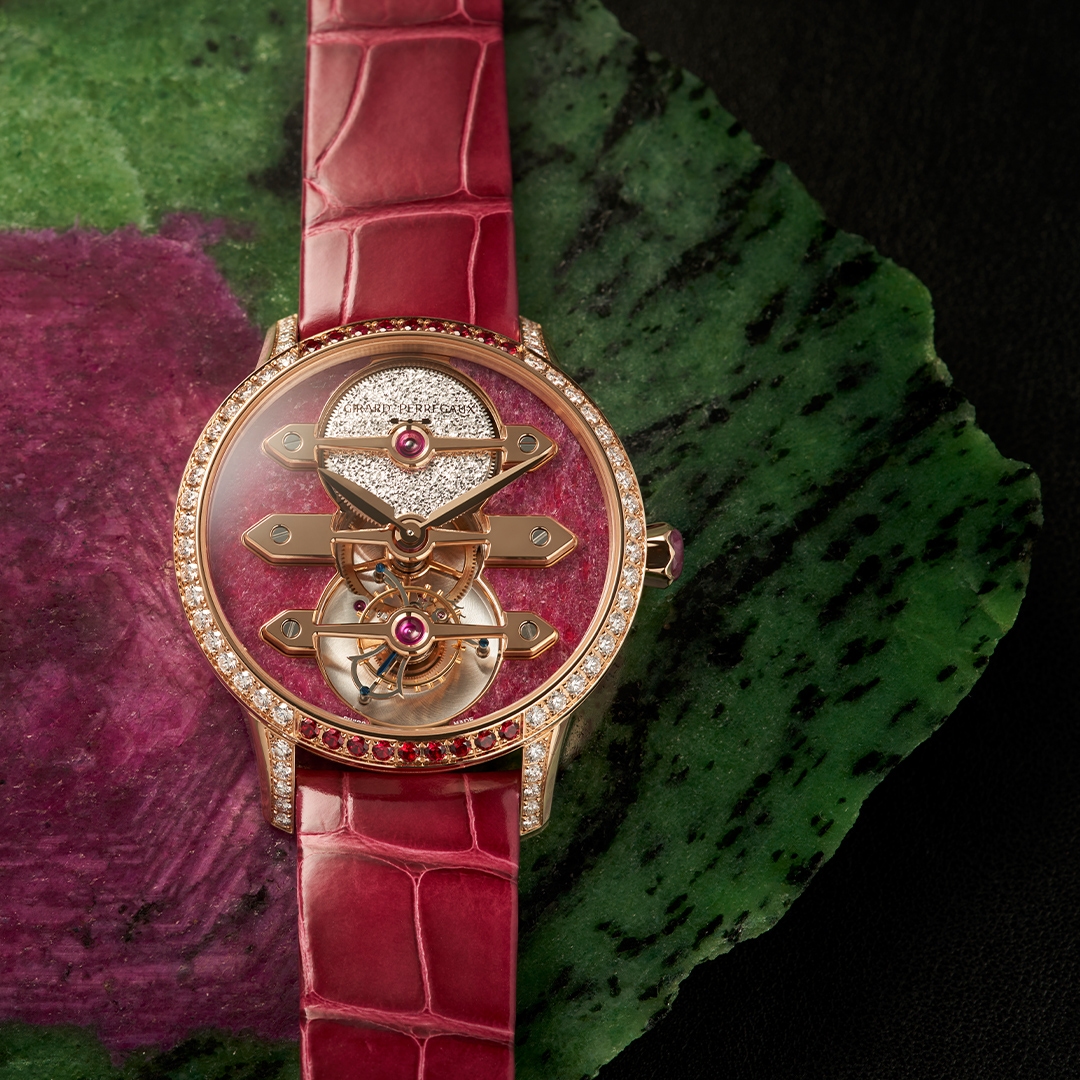 Tourbillon with Three Gold Bridges Ruby Heart