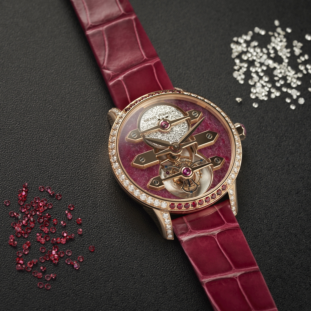 Tourbillon with Three Gold Bridges Ruby Heart