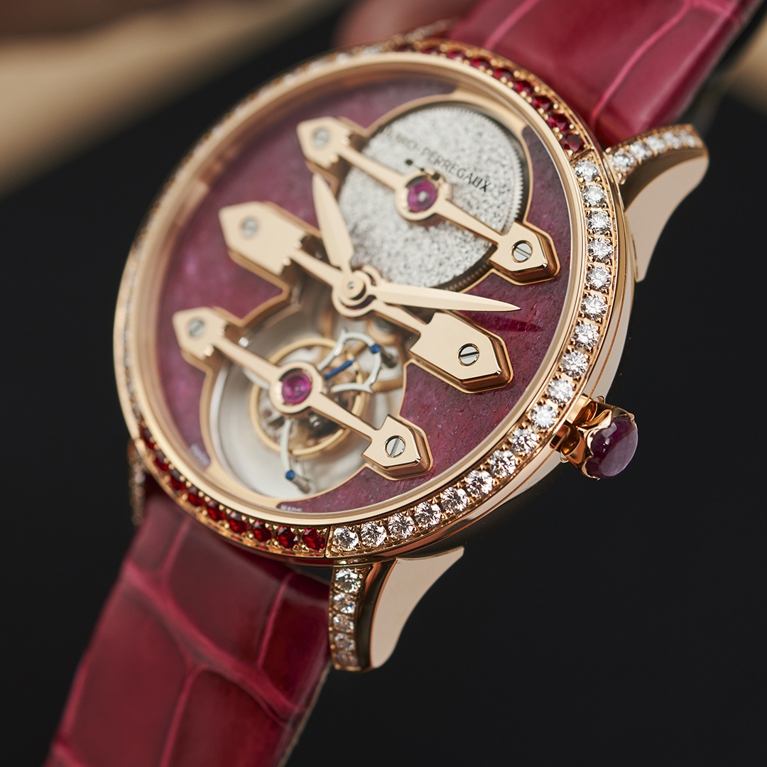 Tourbillon with Three Gold Bridges Ruby Heart